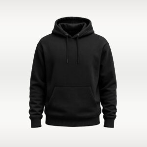Men's Black Plain Hoodie - Drop Shoulder